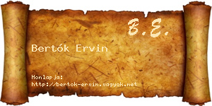 Bertók Ervin névjegykártya