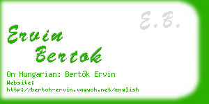 ervin bertok business card