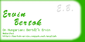 ervin bertok business card